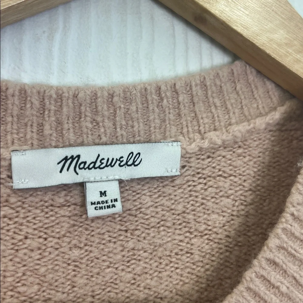 Madewell - Light Pink Button Down Long Sleeve Wool Blend Cardigan Size Medium